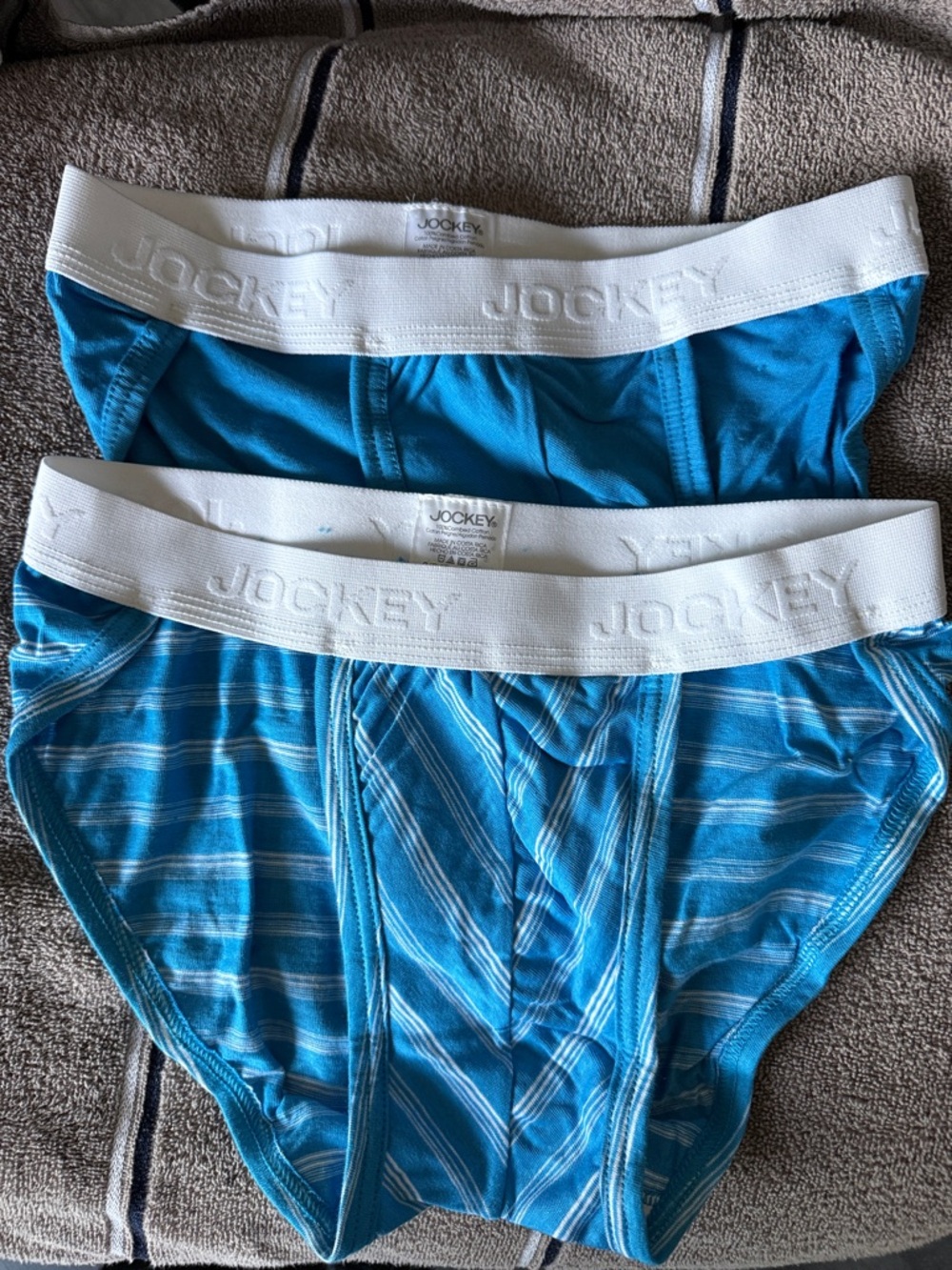 Vintage Jockey Men’s 2-Pack String Bikinis - White & Blue - Picture 2 of 3
